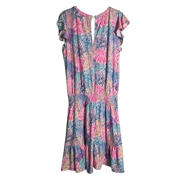 Lilly Pulitzer Ravi Romper Splashdance Flutter Sleeves Back Keyhole Skort — M - Picture 8 of 11